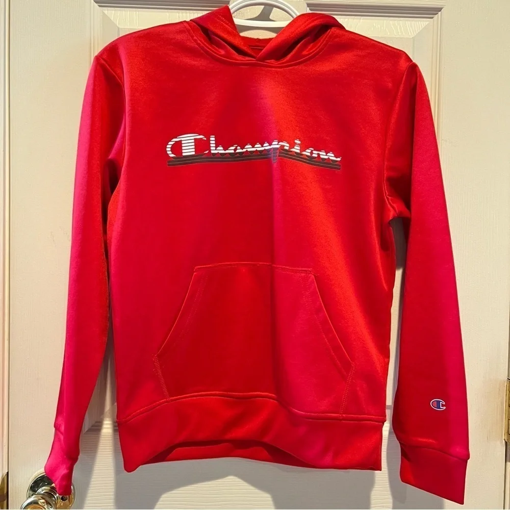 2/$15 CHAMPION Kids Jacket Unisex Red Hoodie 10-12 Fleece Authentic Athletic NEW